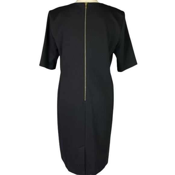 Ellen Tracy Tweed Knit Sheath Dress Embellished Blue Black Careerwear Office 10 - Picture 4 of 9